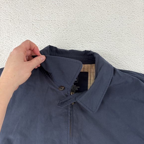 LL BEAN Mens Full-Zip Casual Jacket Large Navy Blue Hand Pockets Classic Preppy - Picture 10 of 13